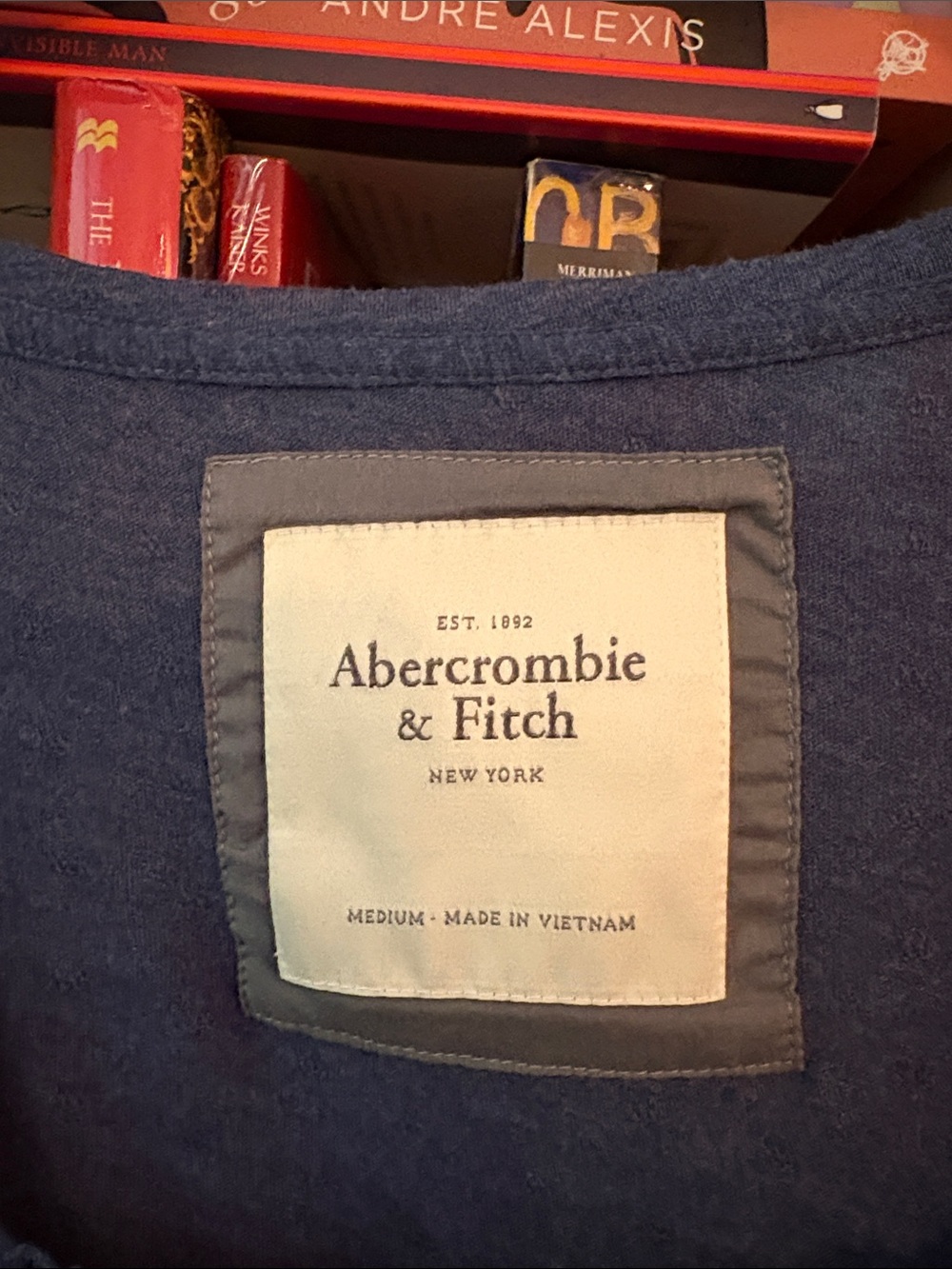 Abercrombie & Fitch Navy Long-Sleeve Smocked Empire Babydoll Top - Picture 2 of 3